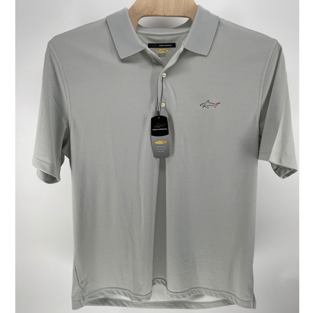 Greg Norman Polo Shirt Mens XXL Grey NEW Play Dry Golf Short Sleeve G7X0K538